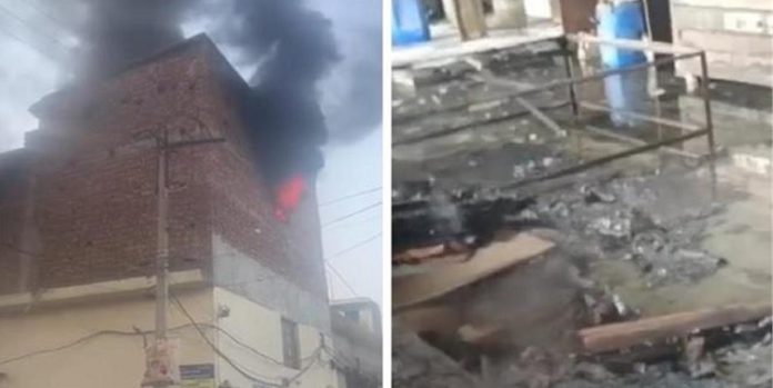 कैमिकल फैक्ट्री में लगी भयानक आग, दूर से दिखाई दे रही आग की लपटें